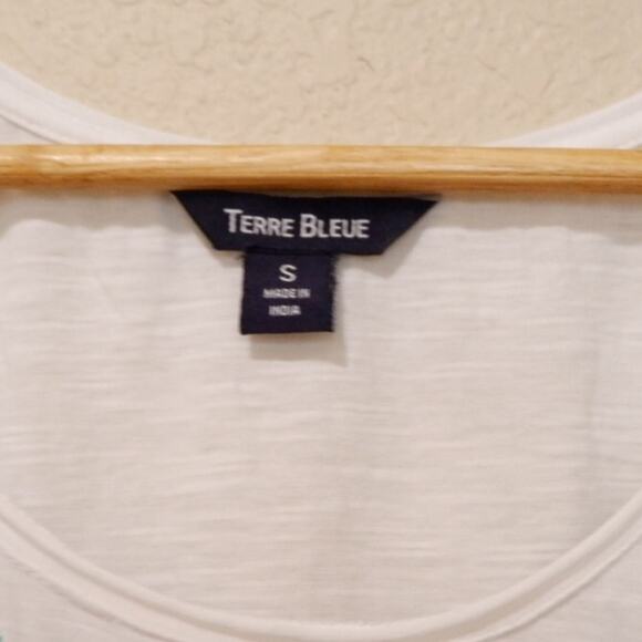 Terre blue embroidered short sleeve top - Picture 5 of 8